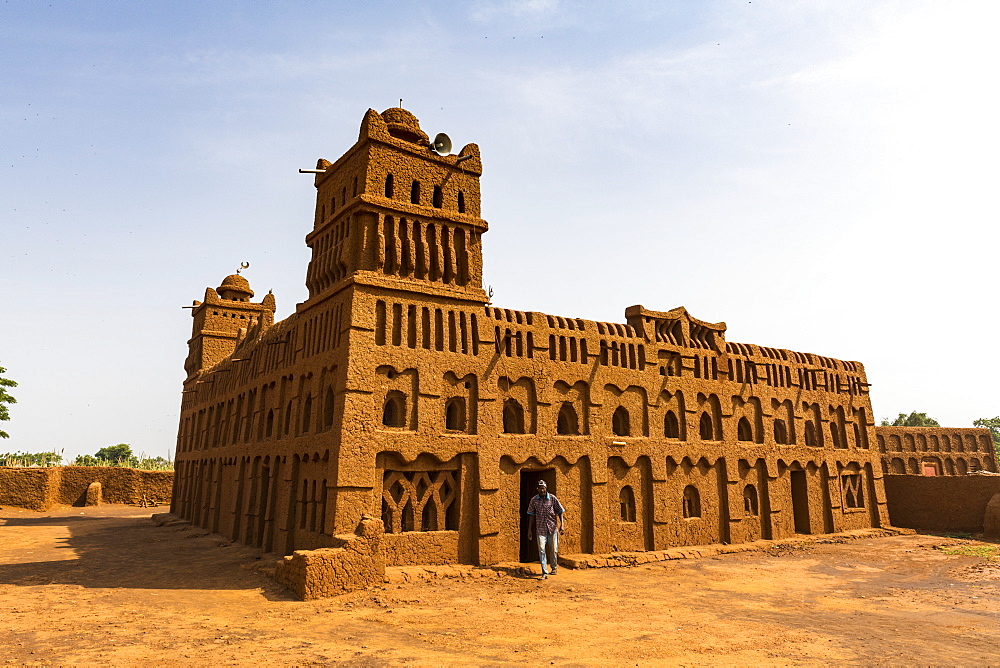 Beautiful Hausa style architecture Mosque in Yaama, Niger, West Africa, Africa