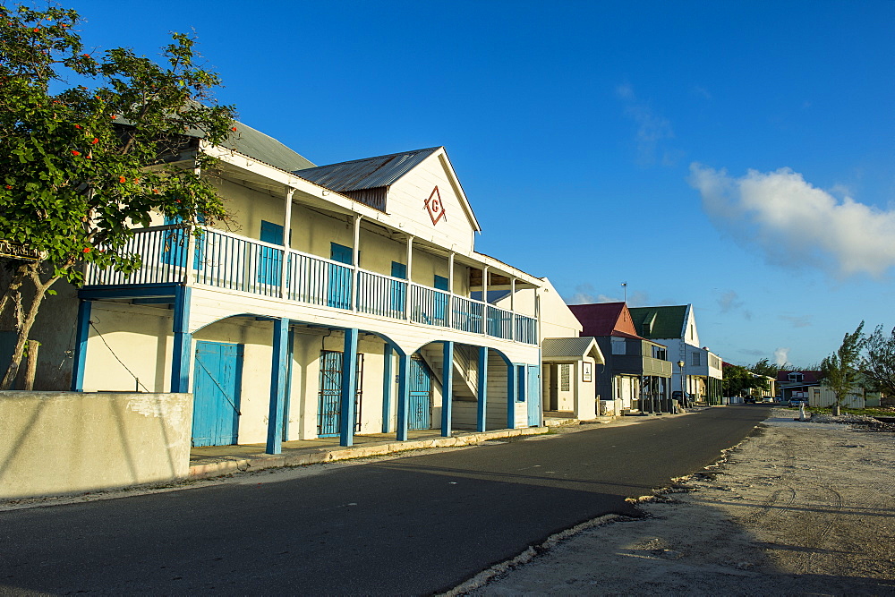 Colonial houses, Cockburn Town, Grand Turk, Turks and Caicos, Caribbean, Central America