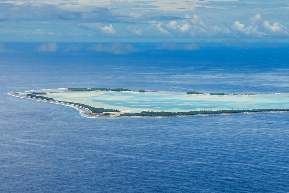 Aerial of the country of Tuvalu, South Pacific