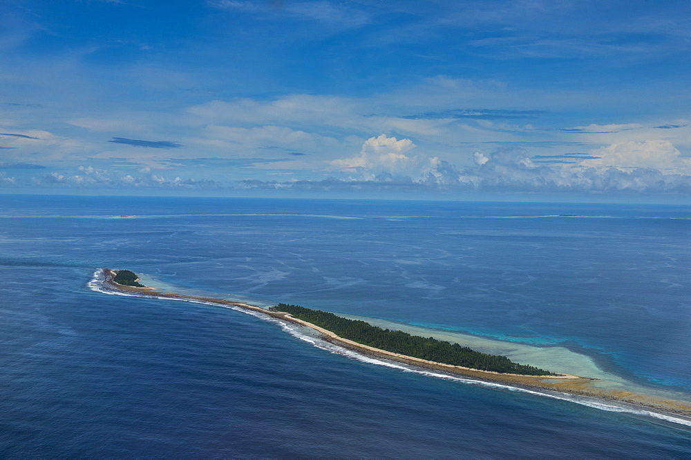 Aerial of the country of Tuvalu, South Pacific