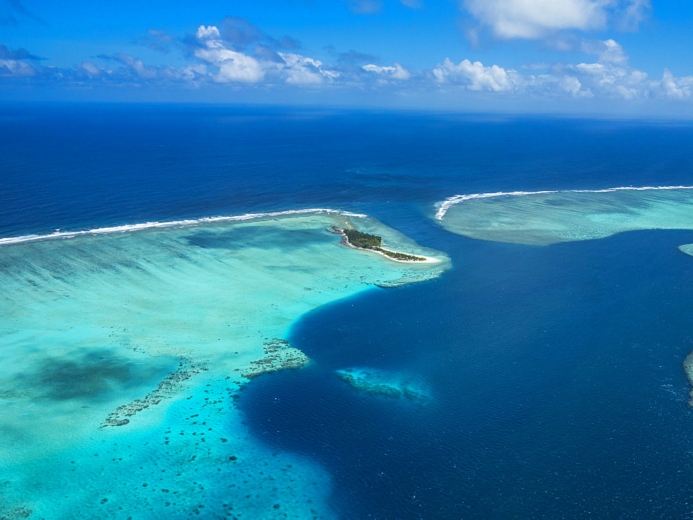 Aerial of the lagoon of Wallis, Wallis and Futuna, South Pacific, Pacific