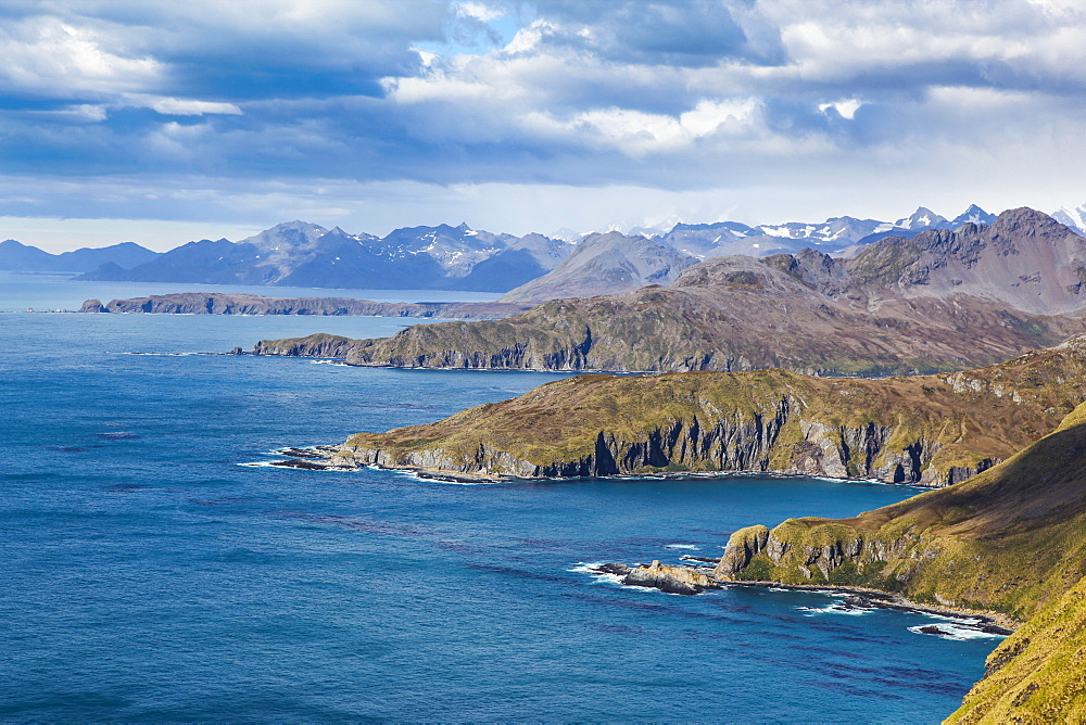 View over Godthul, South Georgia, Antarctica, Polar Regions