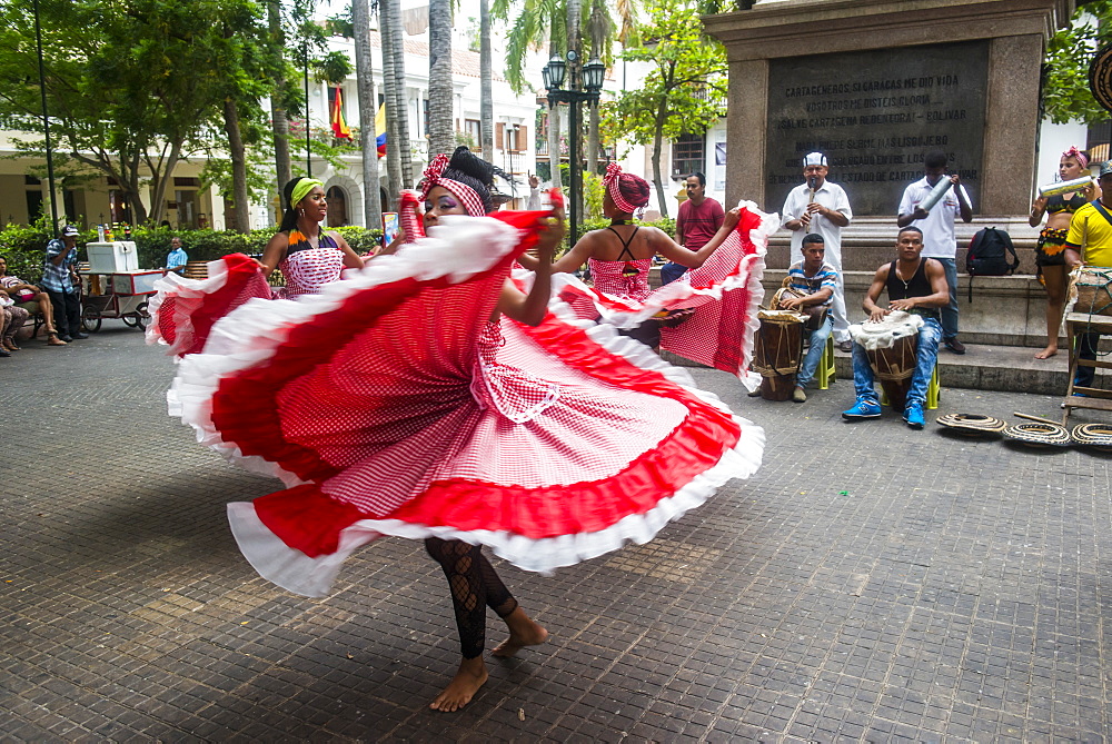 Traditional dancing in Cartagena, Colombia, South America