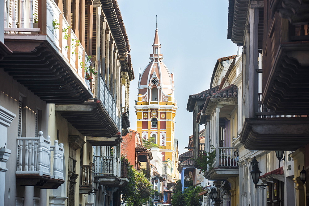 Colonial architecture in the UNESCO World Heritage Site area, Cartagena, Colombia, South America