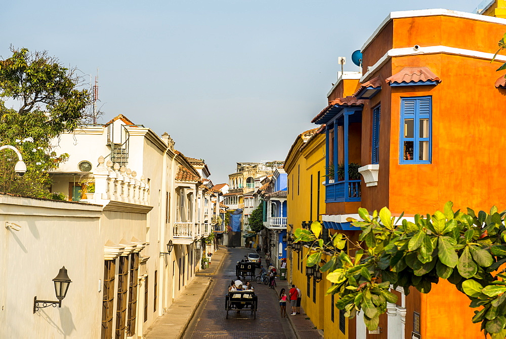 Colonial architecture in the UNESCO World Heritage Site area, Cartagena, Colombia, South America