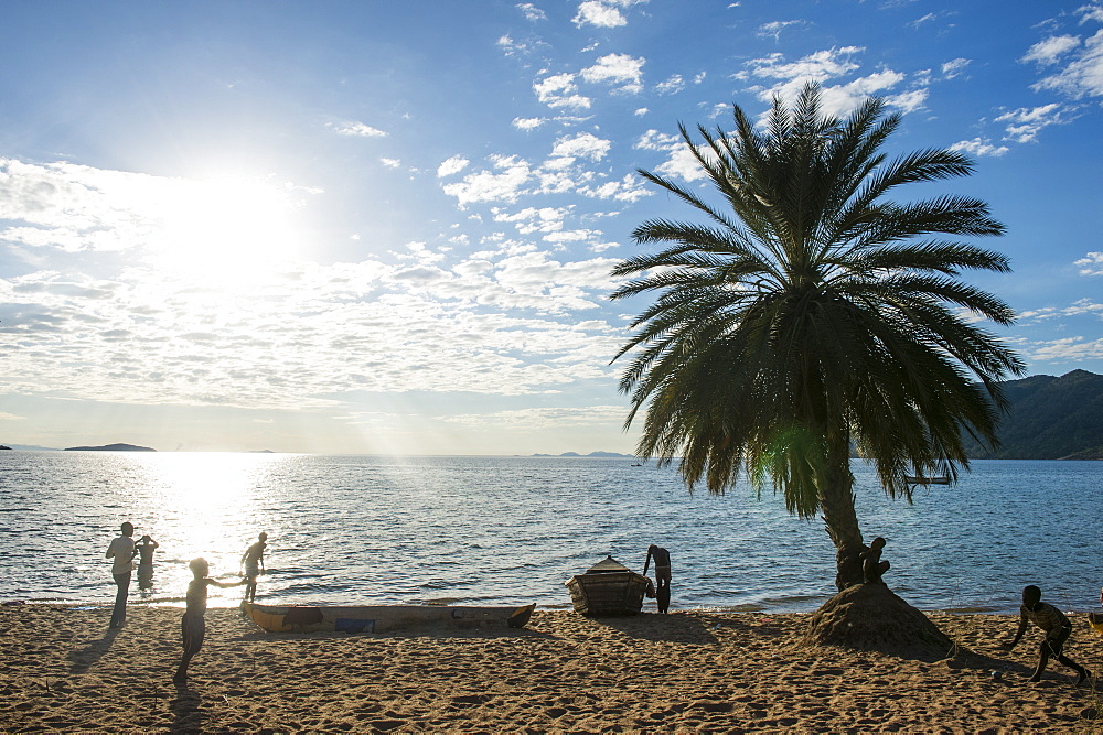 Backlight of Cape Malcear, Lake Malawi, Malawi, Africa