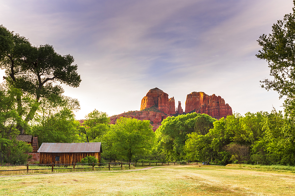 Cathedral Rock seen from Red Rock State Park, Sedona, Arizona, United States of America, North America