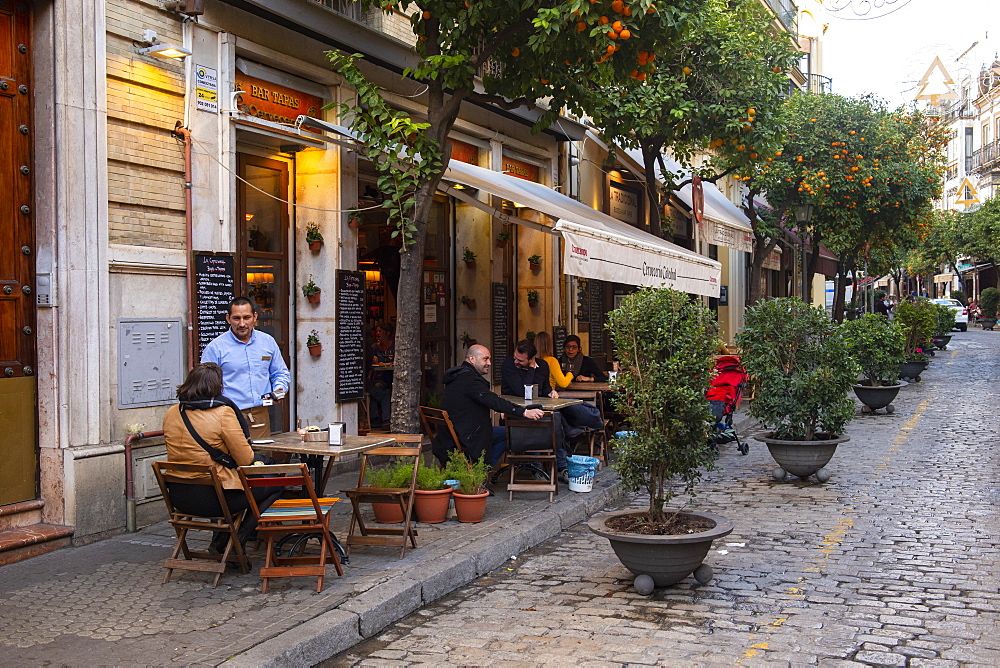 Cobbled streets of Seville, Andalusia, Spain, Europe