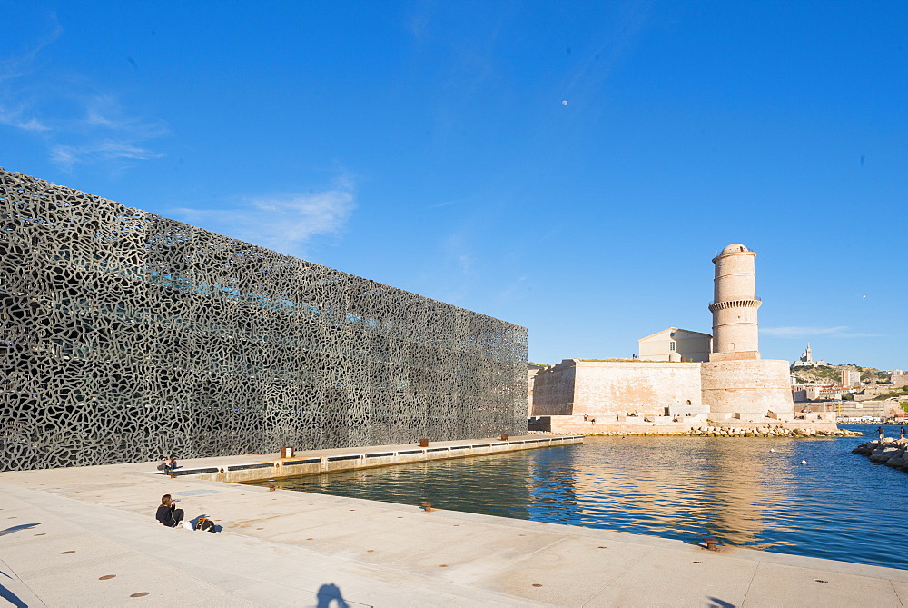 MUCEM and Fort Saint Jean, Marseille, Bouches du Rhone, Provence, Provence-Alpes-Cote d'Azur, France, Europe