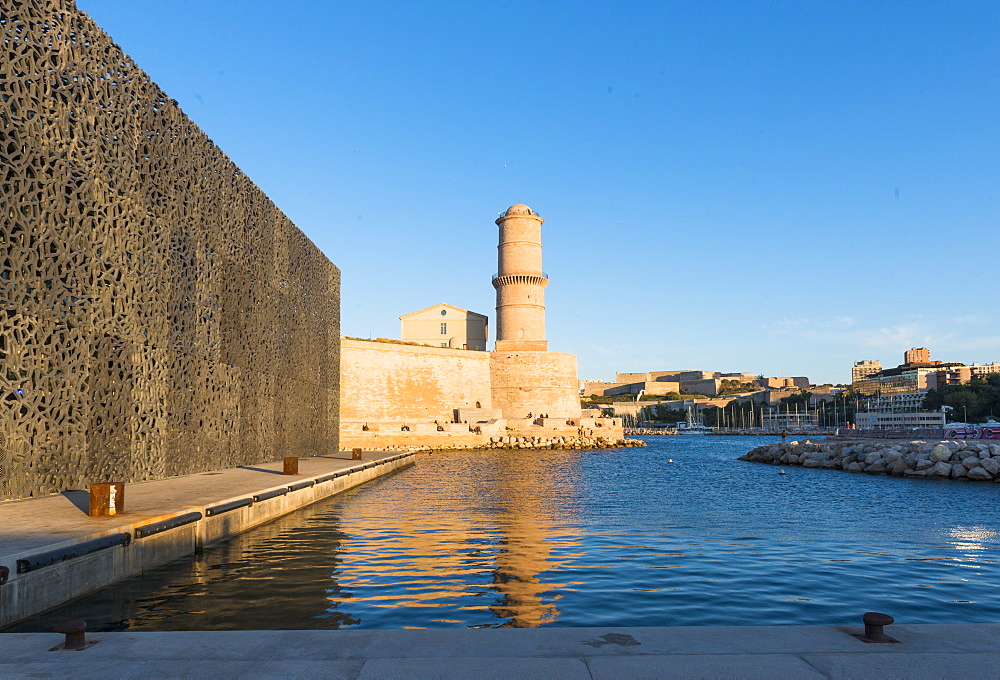 MUCEM and Fort Saint Jean, Marseille, Bouches du Rhone, Provence, Provence-Alpes-Cote d'Azur, France, Europe