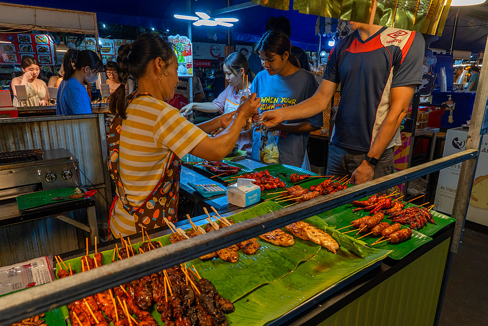 Restaurant in market place in Chiang Mai, Thailand, Southeast Asia, Asia