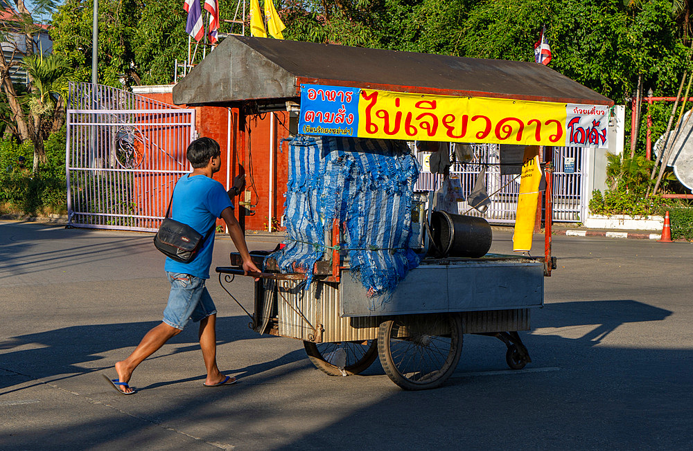 Market stalls and vendors in the streets of Chiang Mai,Thailand, Southeast Asia, Asia