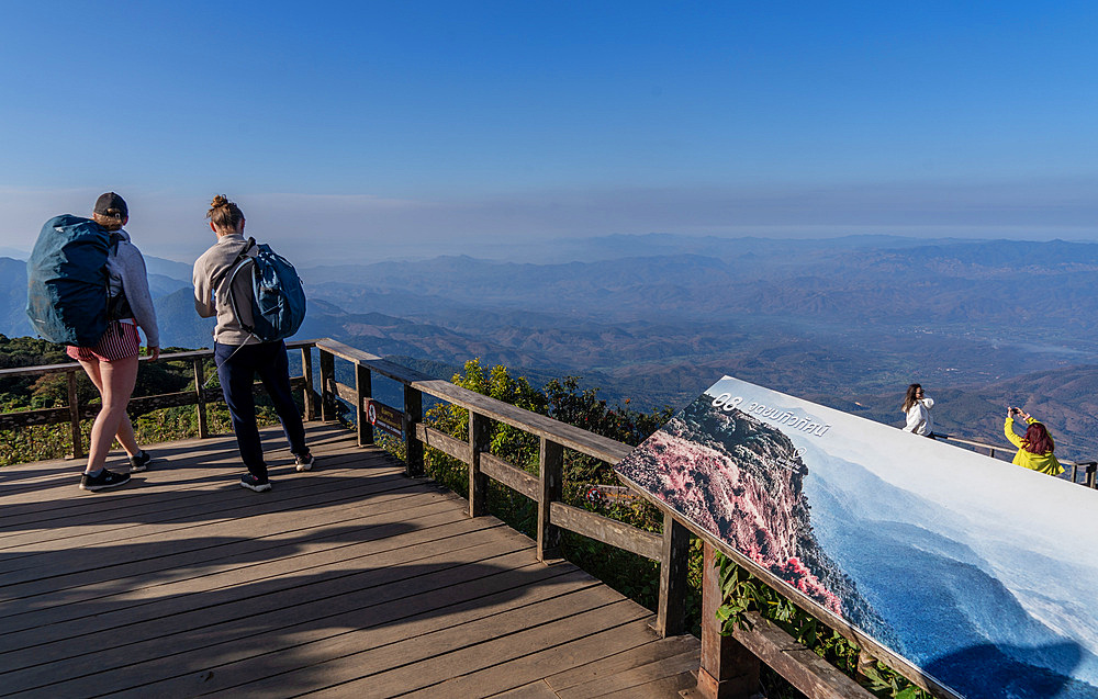Visitors and views of Doi Inthanon National Park in Chiang Mai province, Thailand, Southeast Asia, Asia