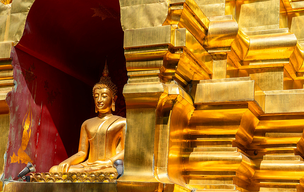 Buddhist temple in Chiang Mai, Thailand, Southeast Asia, Asia
