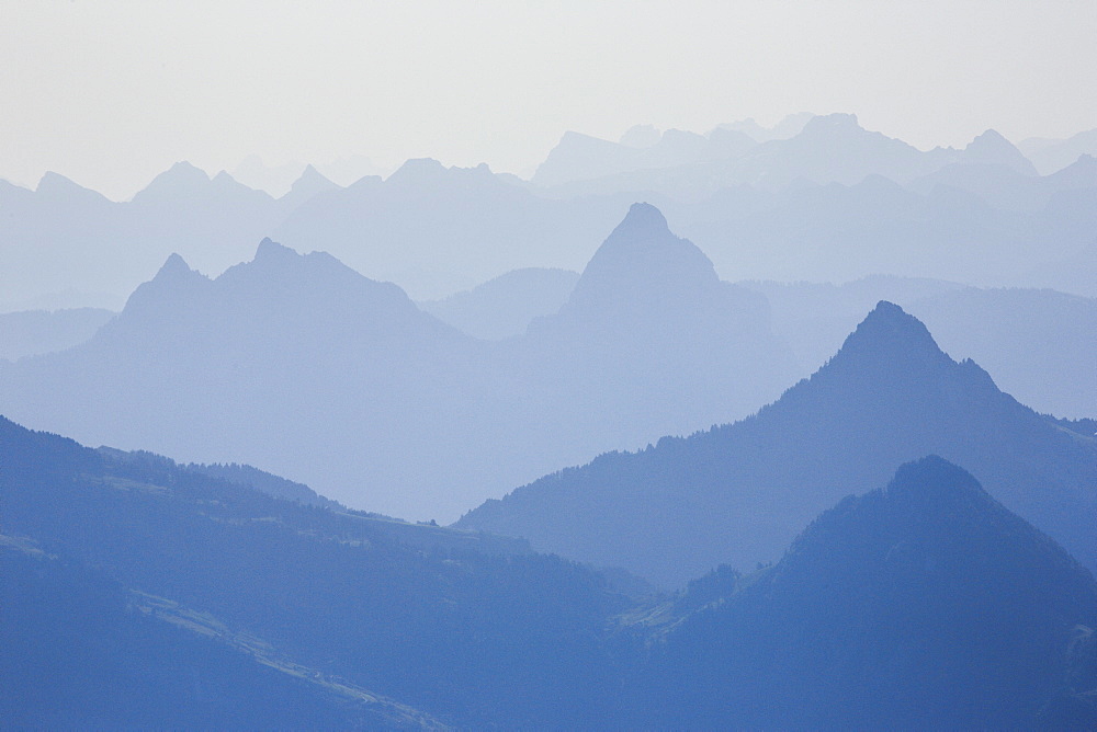 Alps of central Switzerland, viewed from Pilatus, Swiss Alps, Switzerland, Europe