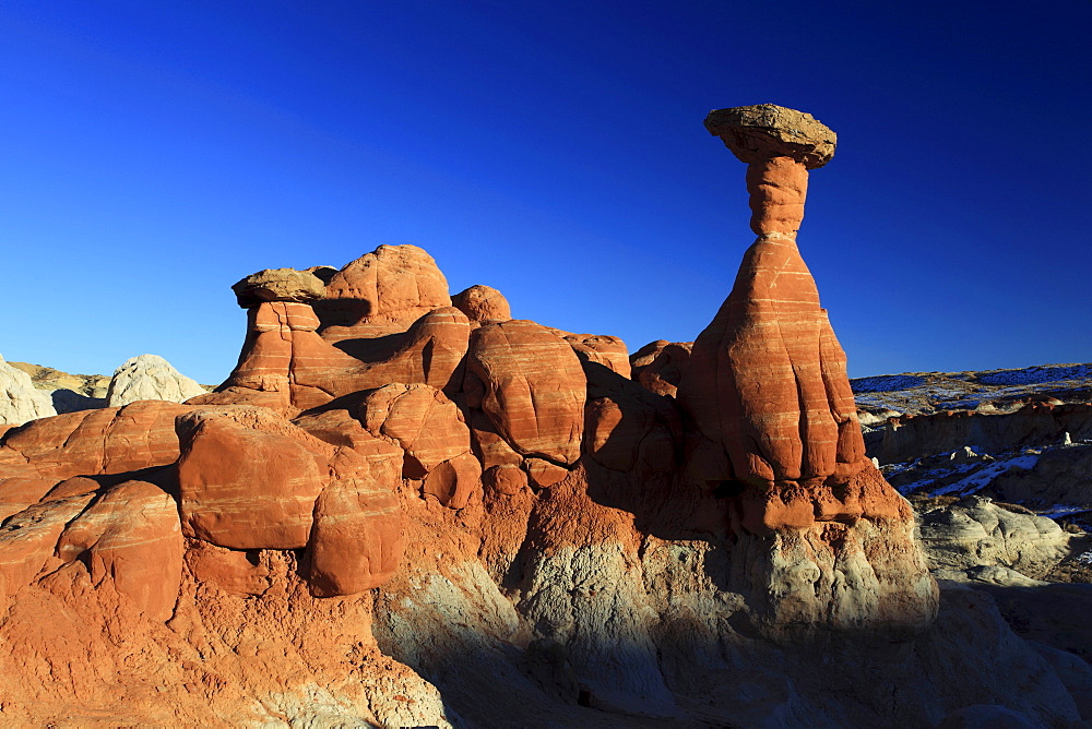 Toadstool hoodoo, formed by water and wind, grand staircase escalante national monument, utah, usa