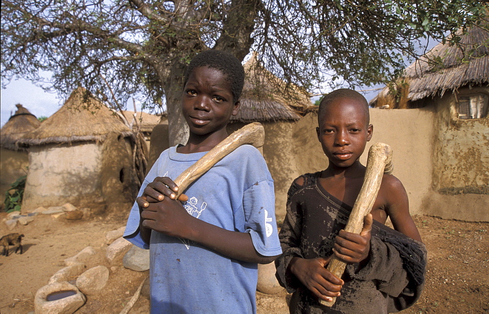 Ghana of bongo, bolgatanga holding hoe