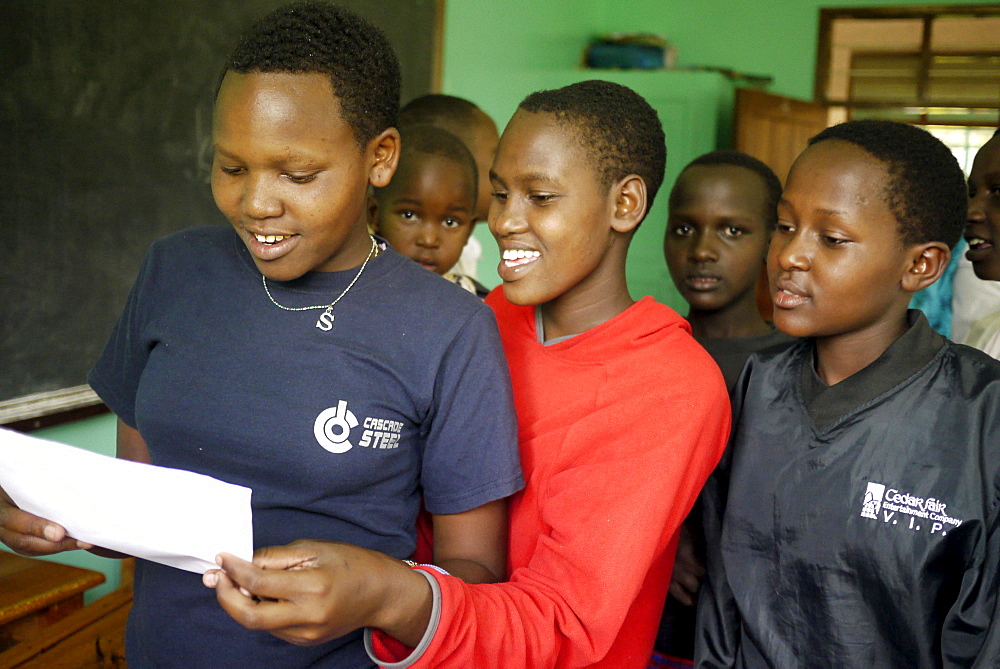 TANZANIA The Emusoi Center for Patoralist Girls, Arusha. Masai girls at the center. They receive an education at Emusoi whereas if they stayed home they would probably be illiterate. photograph by Sean Sprague