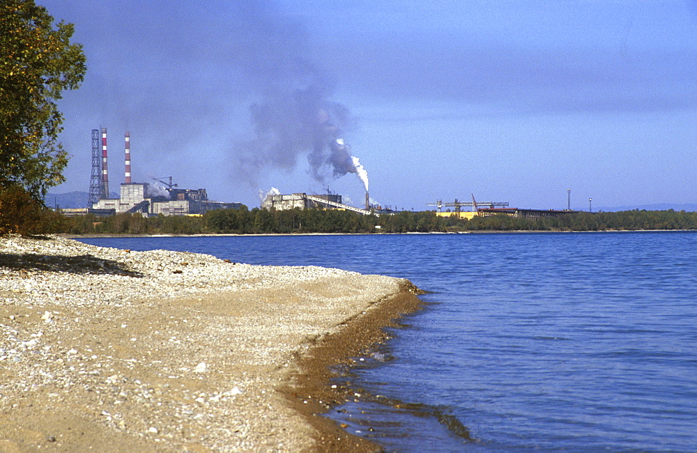 Russia - environment cellulose factory on baikal, siberia