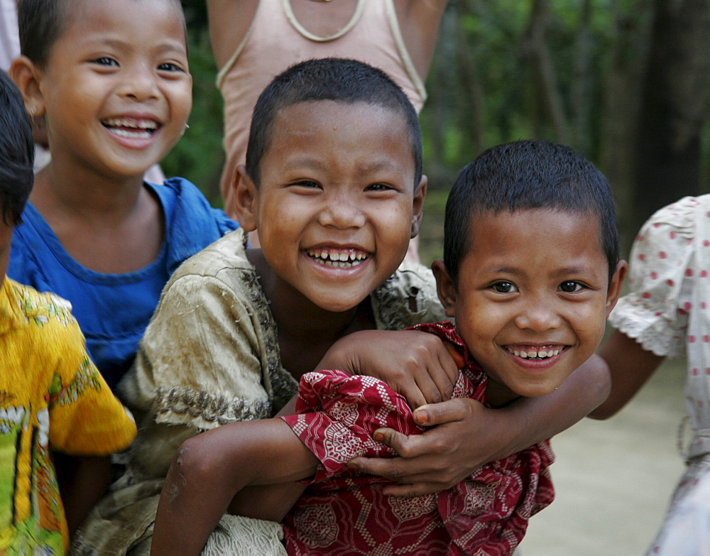 Bangladesh children belonging to the garo tribal minority, haluaghat, mymensingh region