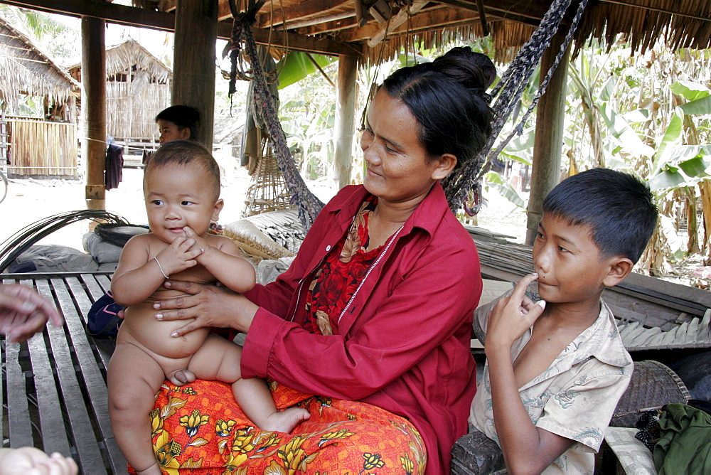 Cambodia immunisation clinic for babies at chumpou voan, kampot province.