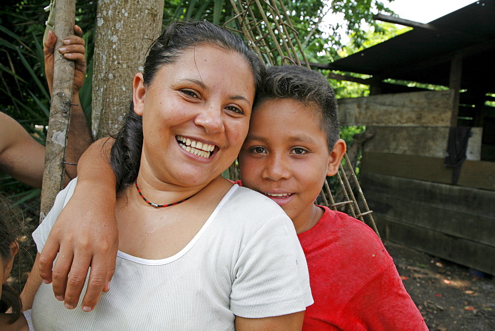 Guatemala santa rita village of returnees, in peten. community fled guatemala during violence of 1980s in times of peace have returned to settle in jungle lowlands. Neli herrera cristian