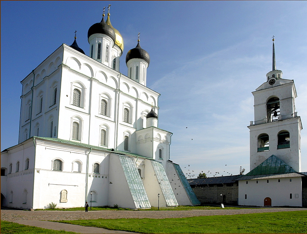 Russia trinity cathedral, constructed in 1699, which stands inside kremlin at pskov