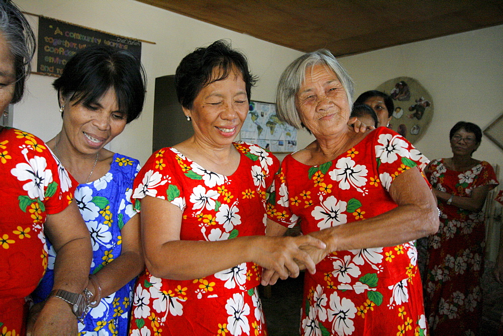 Philippines women dancing. Bagong silangan, quezon city, manila