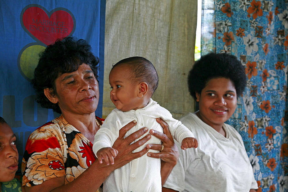 Fiji katarina mandini, 54, with her grand daughters and great grand daughter, taveuni photo by sean sprague