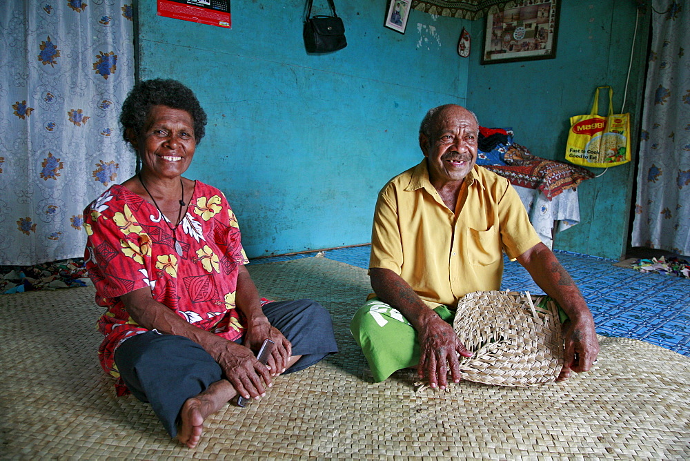 Fiji aisake madigibuli (right) 62 and his wife melania, 61, taveuni photo by sean sprague