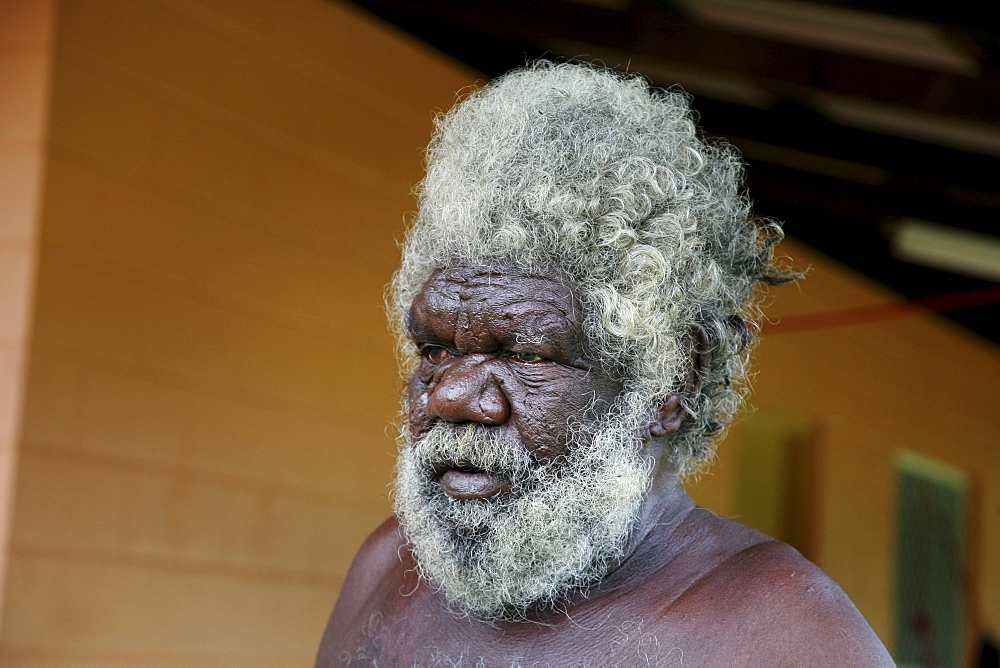 Australia. Older aborigine man, aborigine community of , or beswick, arnemland, northern territory. 2007