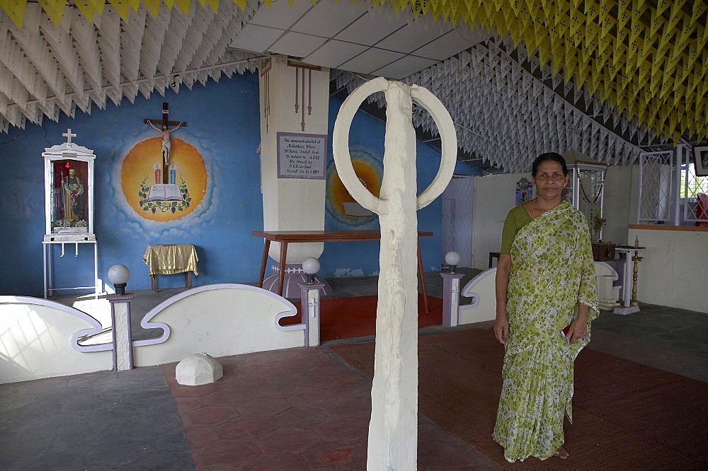 India. Interior of small latin chapel beside the river where thomas is said to have landed in kerala. In the footsteps of saint thomas: visiting the eight churches founded by the apostle in kerala after he arrived in 52 ad