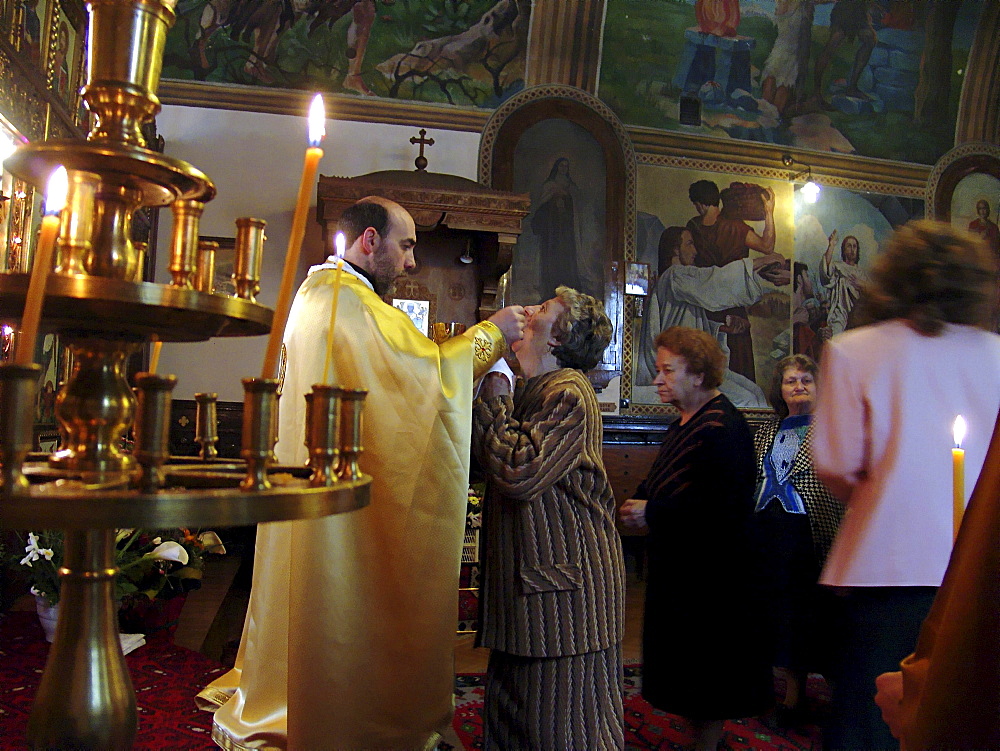 Religion, bulgaria. Sunday mass at the byzantine catholic assumption cathedral, sofia