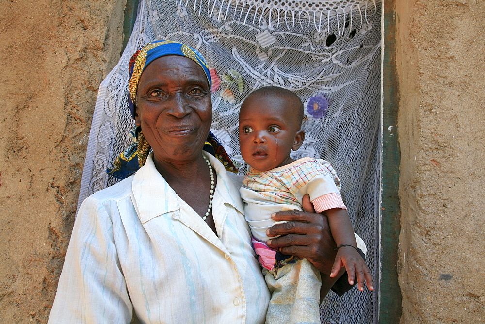 Burundi woman and her grandchild, bujumbura.