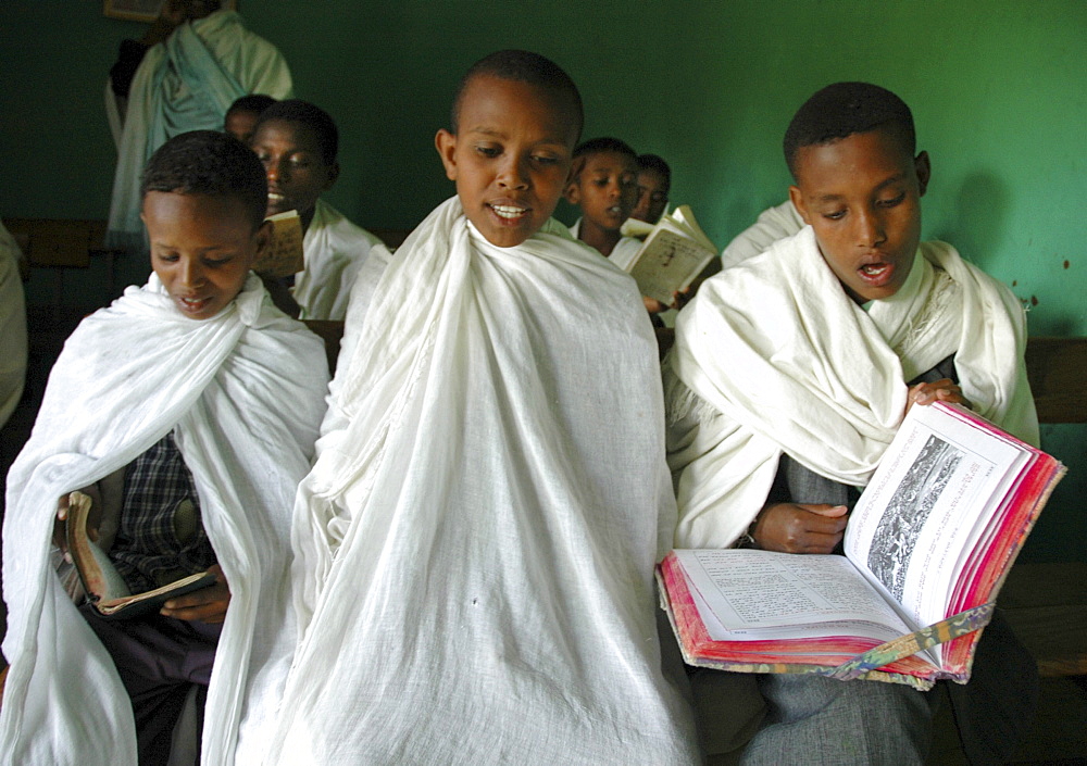 Religion, ethiopia. Orphan boys who are studying to be orthodox seminarians, ambo