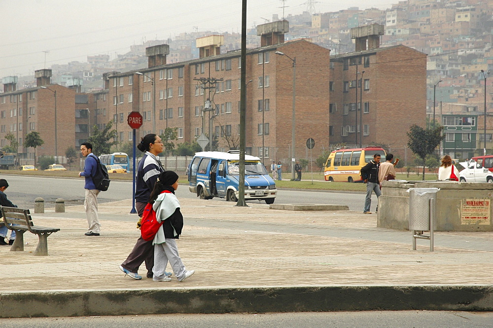 Colombia street scene in ciudad bolivar, bogota