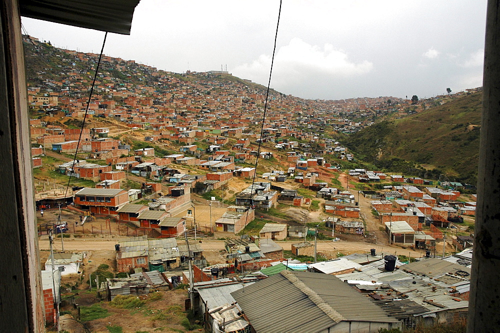 Colombia sprawling slum development at altos de cazuca, bogota