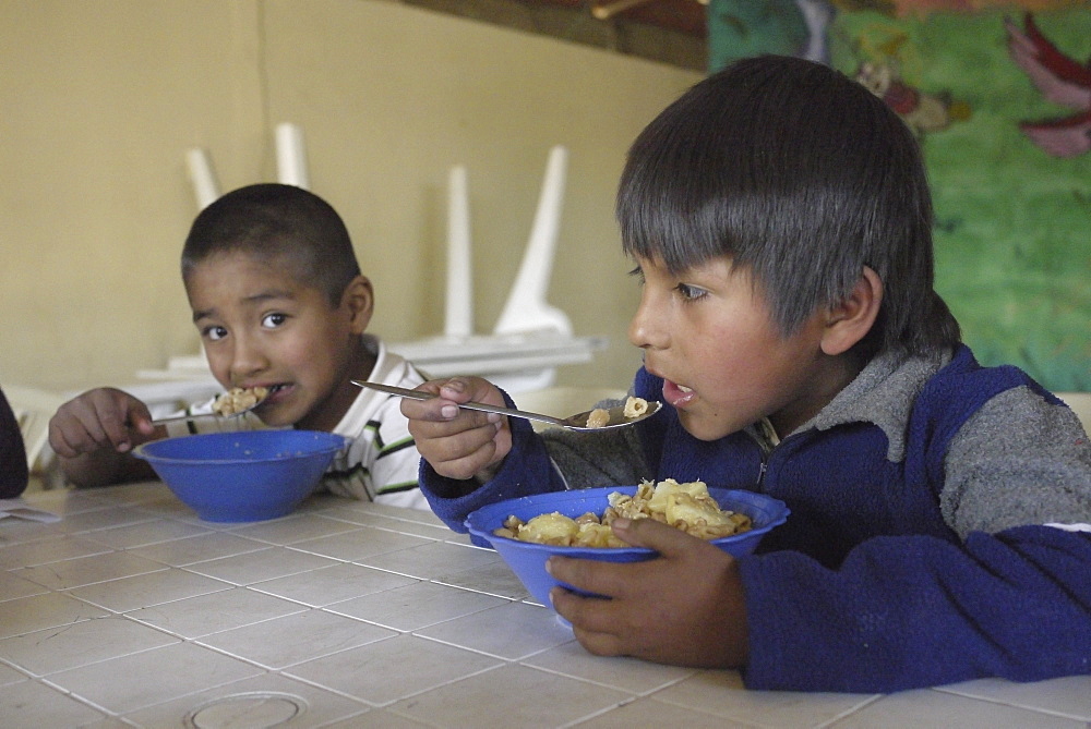 BOLIVIA Children at a day care centre in Nueva Veracruz, Cochabamba.