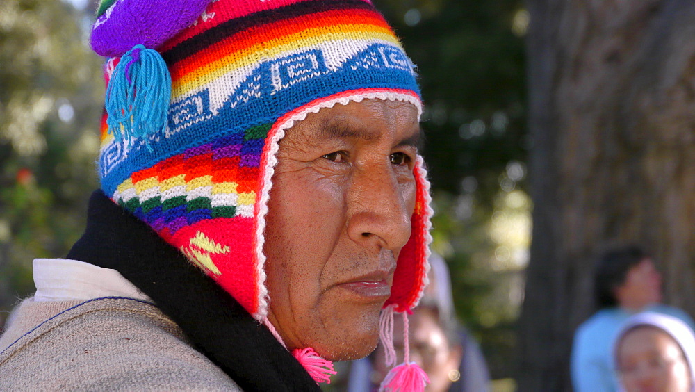 BOLIVIA Shamanist ceremony by Calixto Quispe performed at the Mission Institute of Cochabamba