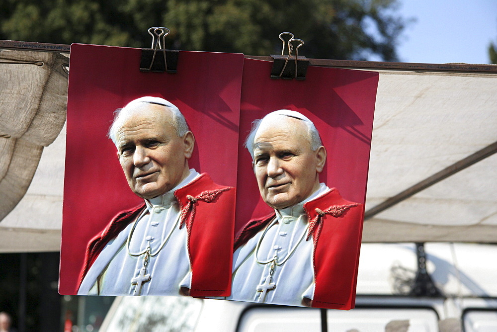 Italy the funeral of pope john paul ii at the vatican in rome, 8th april 2005. Pope souvenirs