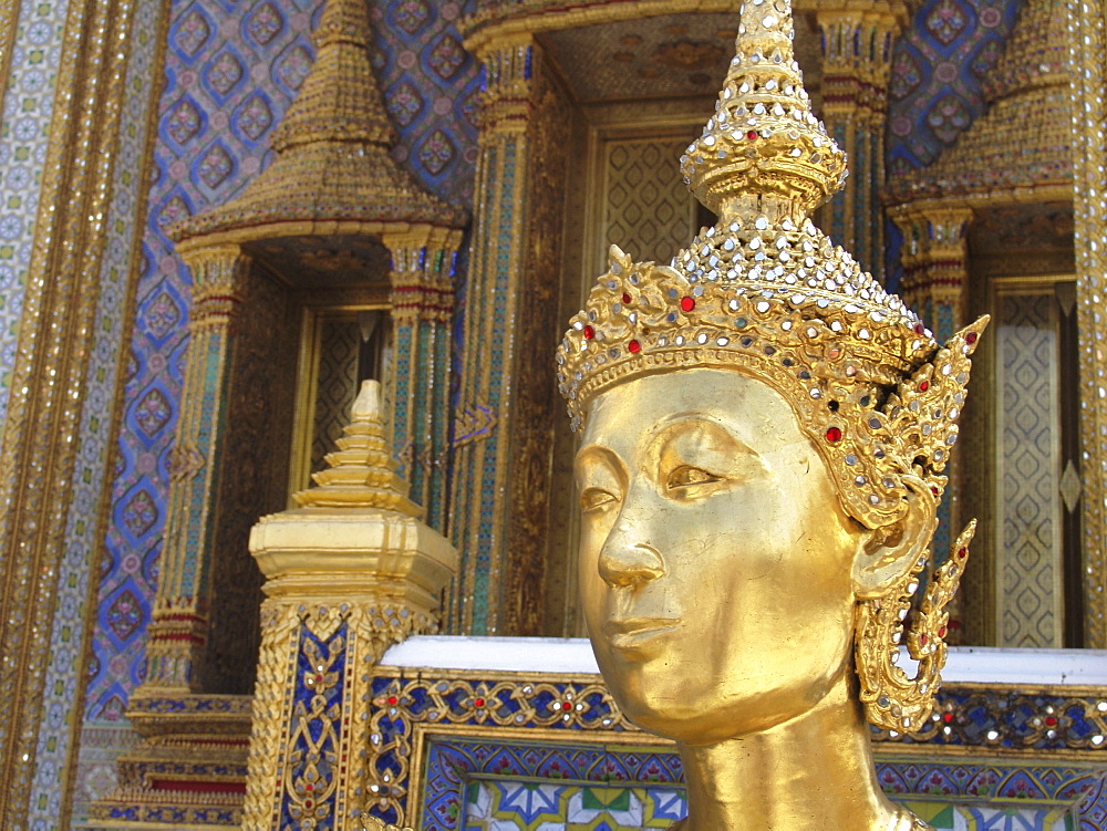 Thailand statue and architectural details, royal palace, bangkok