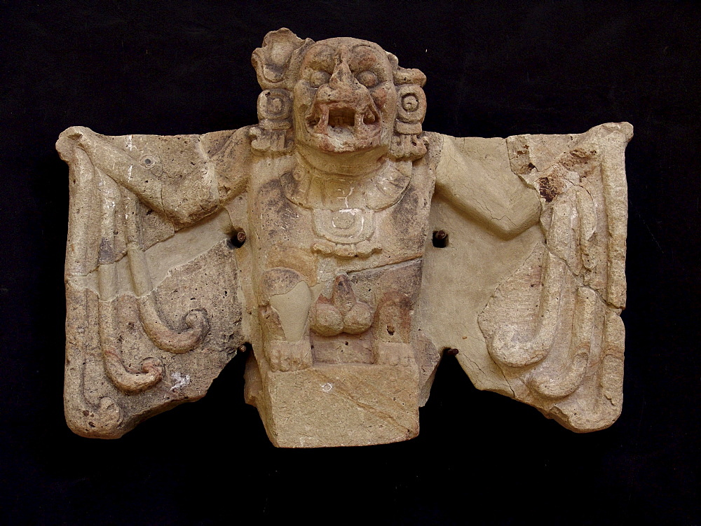 Honduras stone head at copan mayan ruins