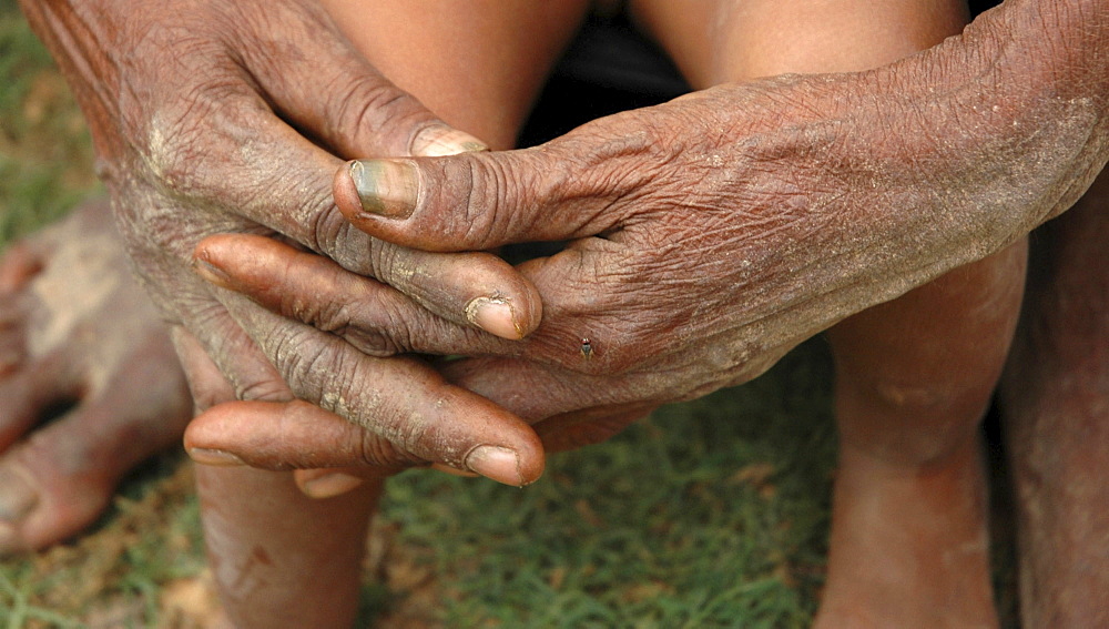 Cambodia hands of 80-year-old man, kampong cham