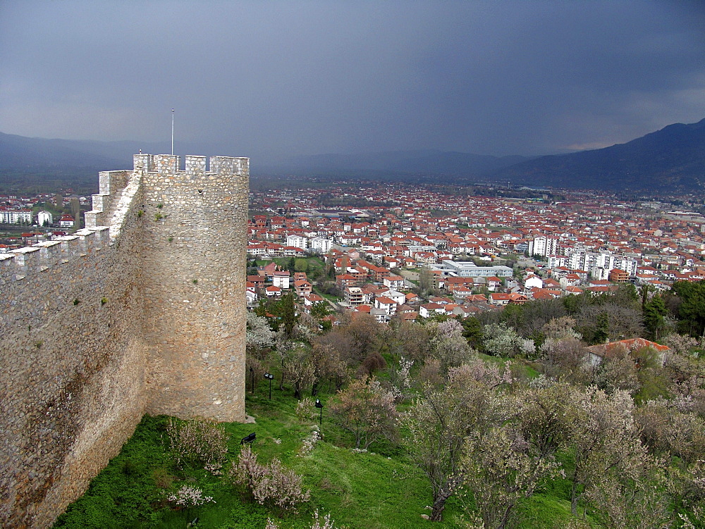 Macedonia (the former yugoslav republic of macedonia, fyrm) the town of ohrid on the shore of lake ohrid. Viewed from the castle