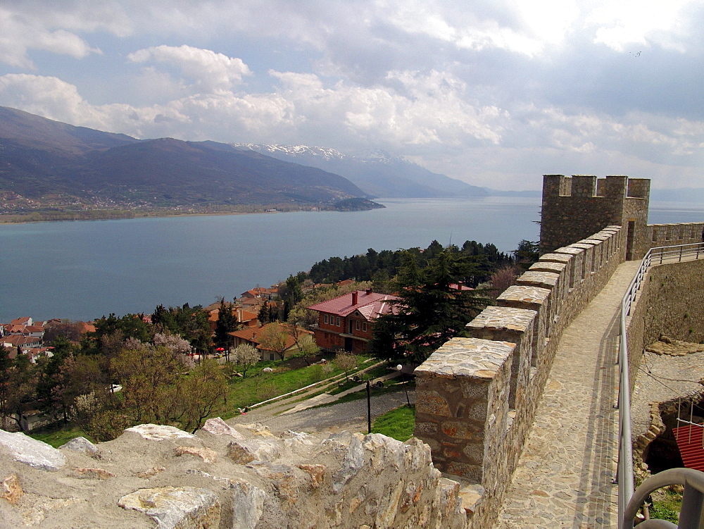 Macedonia (the former yugoslav republic of macedonia, fyrm) the town of ohrid on the shore of lake ohrid. Viewed from the castle