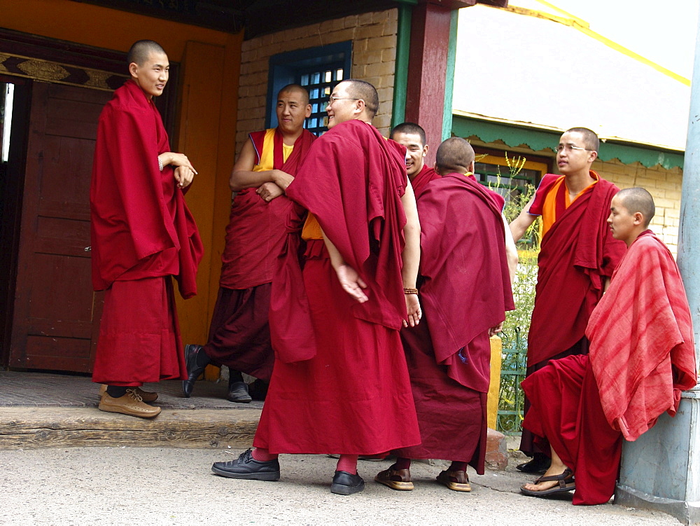 Mongolia buddhist monks at gandan monastery, ulaan baatur