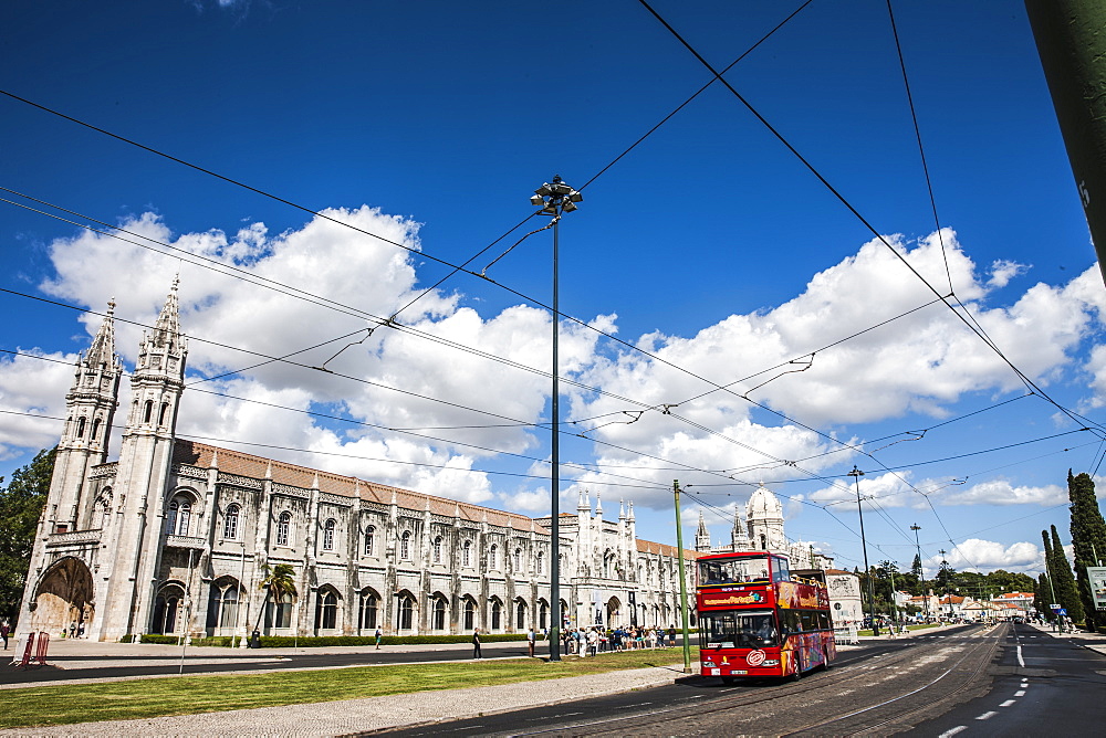 The Jeronimos Monastery, monastery of the Order of Saint Jerome, UNESCO World Heritage Site, near the Teju river in the parish of Belem, Lisbon, Portugal, Europe