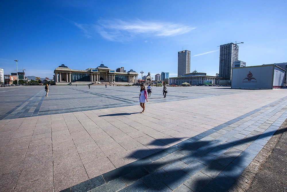 Sukhbatar Square in Ullanbatar, Mongolia, Central Asia, Asia