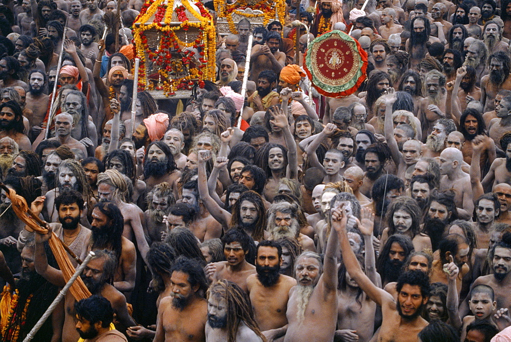 Sadhus rally initiation at ujjain kumbh mela, indi