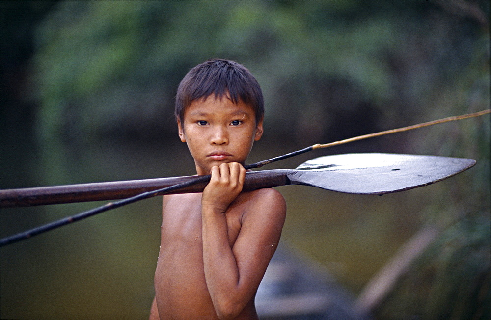 A protrait of a young makuna,amazon rainforest